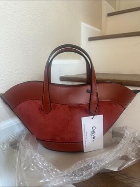CHEVAL FIRENZE Made In Italy Suede Small Tulip Tote